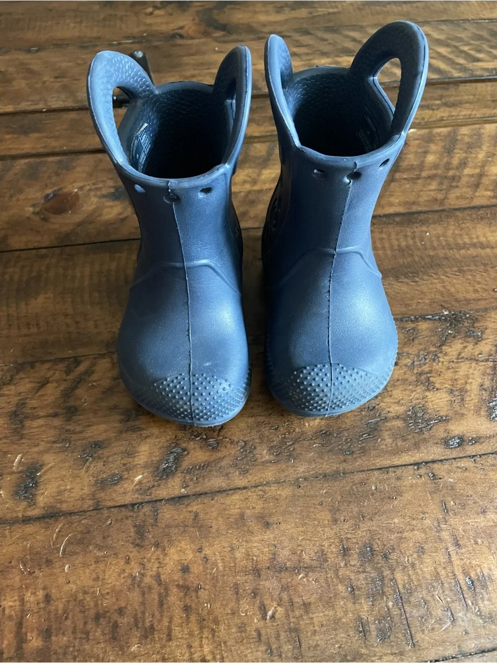 CROCS Kids' Navy Blue Rain Boots with Pull Handles
